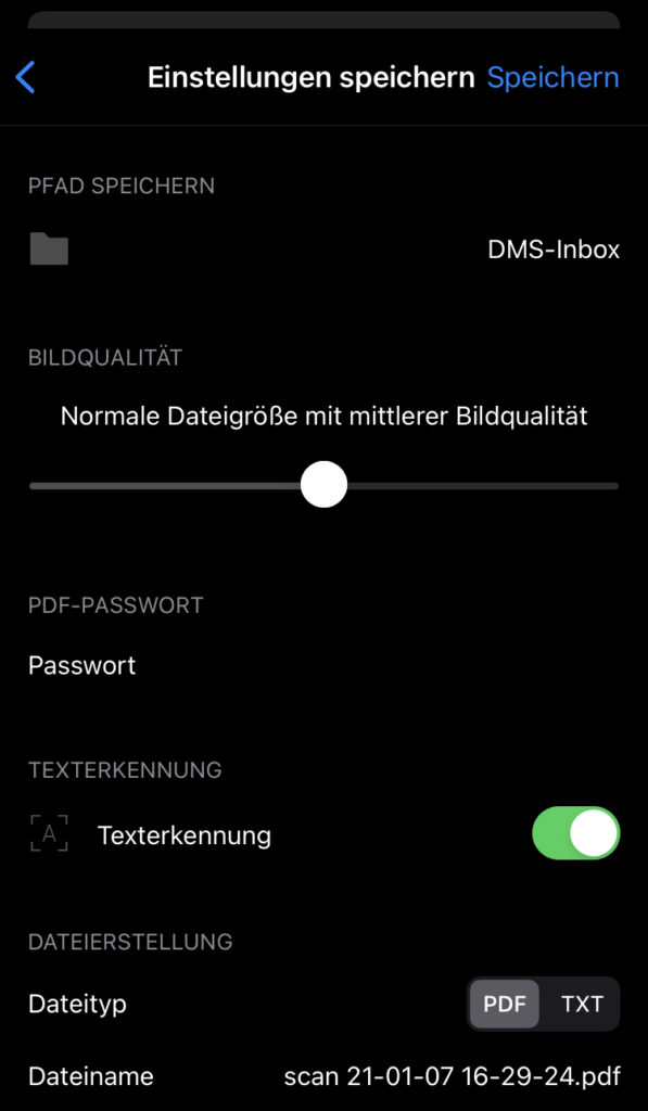 Nextcloud Scan mit Ziel DMS-Inbox